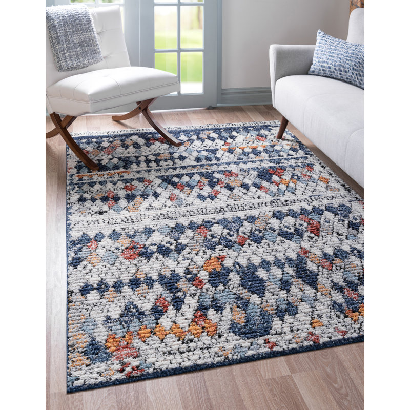 Mistana™ Naomi Southwestern Navy Blue/Beige Area Rug & Reviews Wayfair.ca